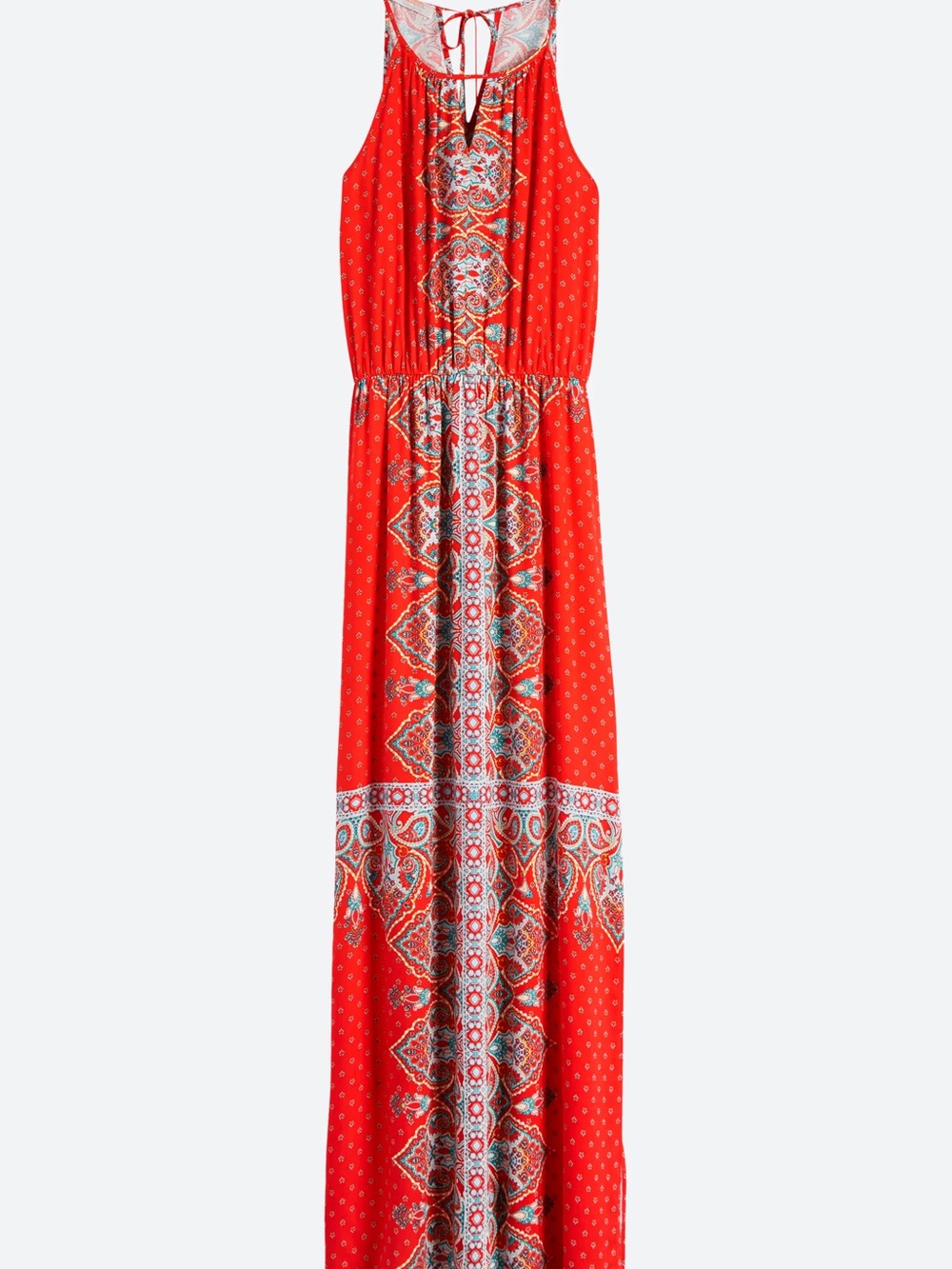 Renee C. Red Paisley-Panel Boho Maxi Dress